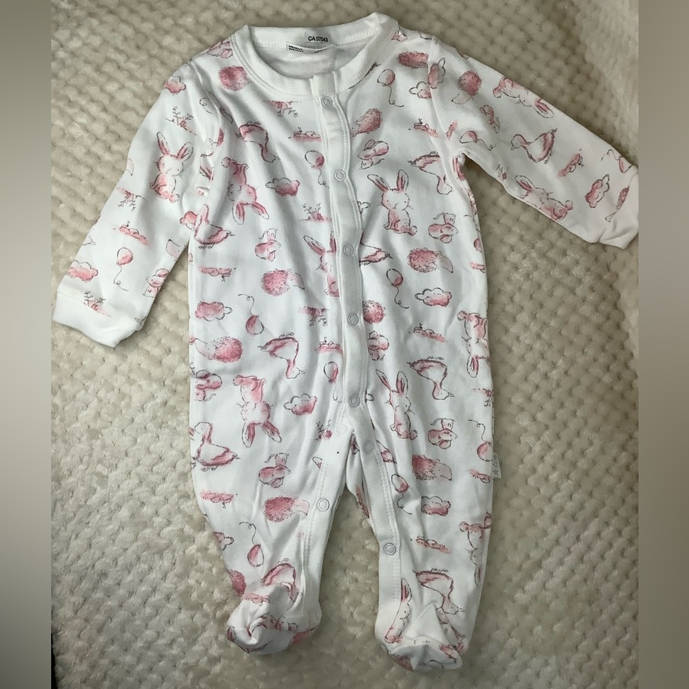 Watch Me Grow Baby Sleeper Footed with Bunnies 0–3 Months 100% Cotton 🌙👶